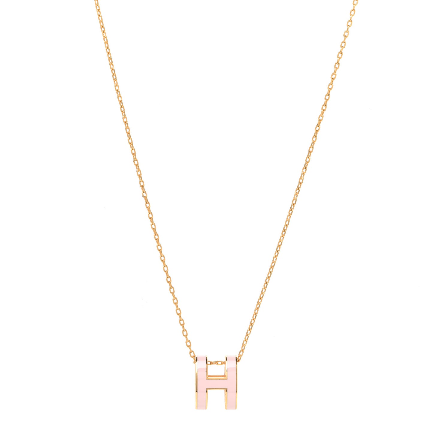 Lacquered Rose Gold Pop H Pendant Necklace Rose Dragee