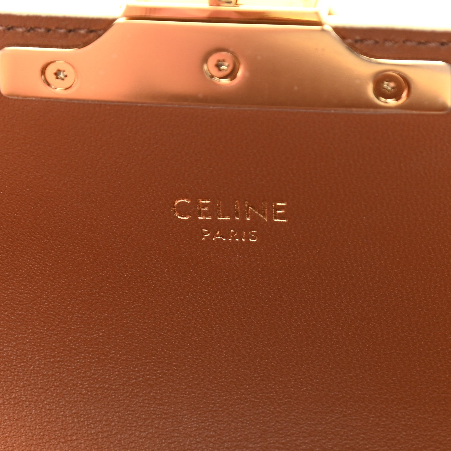 Celine Canvas Calfskin Triomphe Shoulder Bag White 6 of 10
