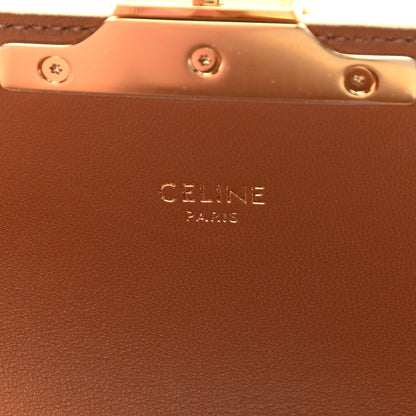 Celine Canvas Calfskin Triomphe Shoulder Bag White 6 of 10