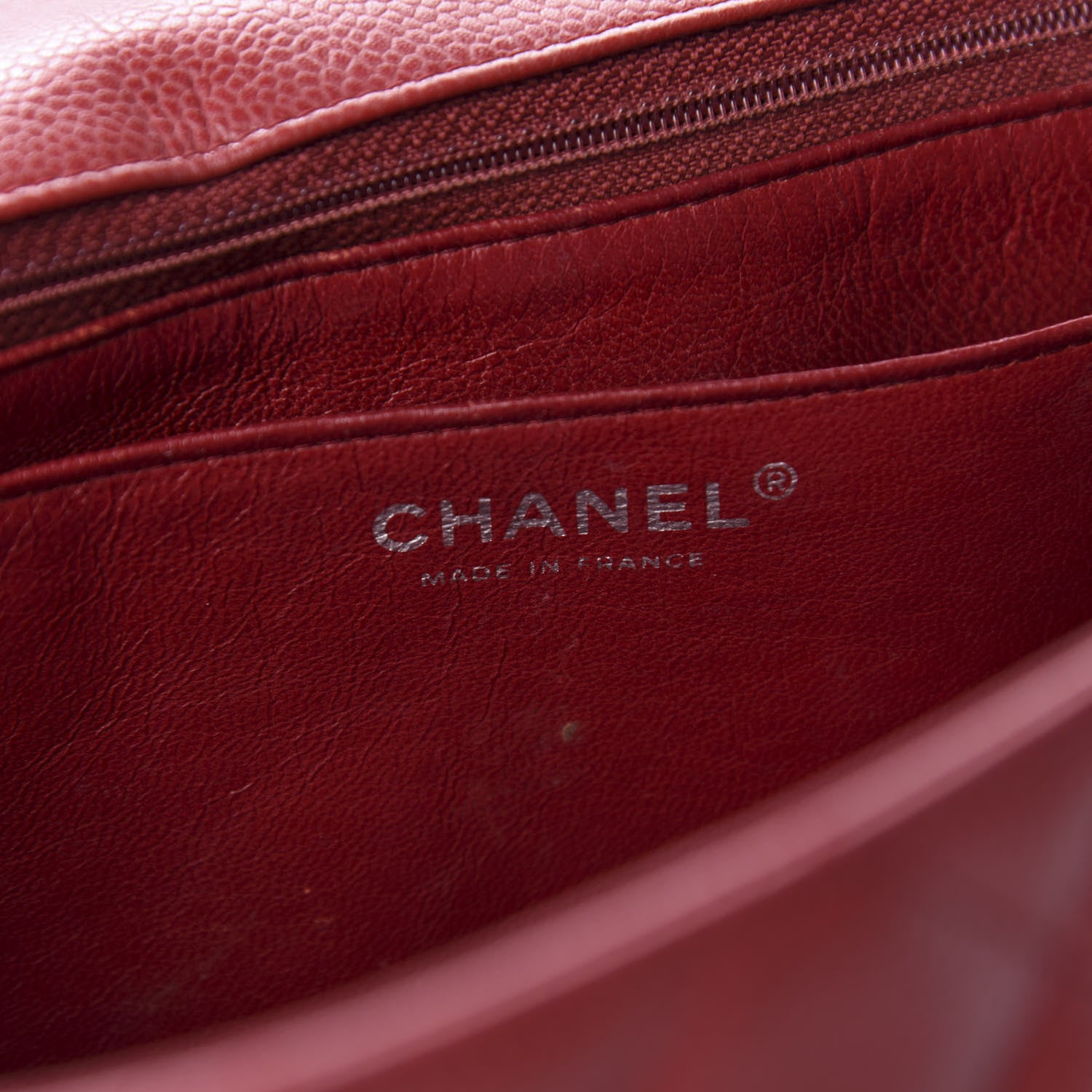 Chanel Caviar Quilted Jumbo Single Flap Bijoux Chain Red 19 of 21