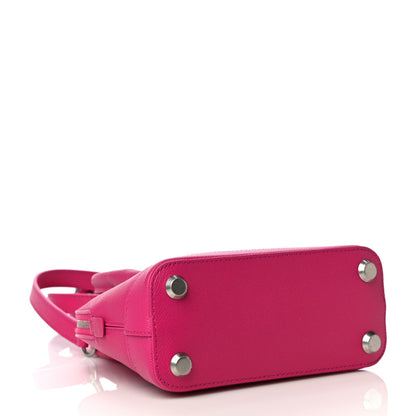Balenciaga Signature Grained Calfskin Logo XXS Ville Top Handle Bag Fuchsia 4 of 10