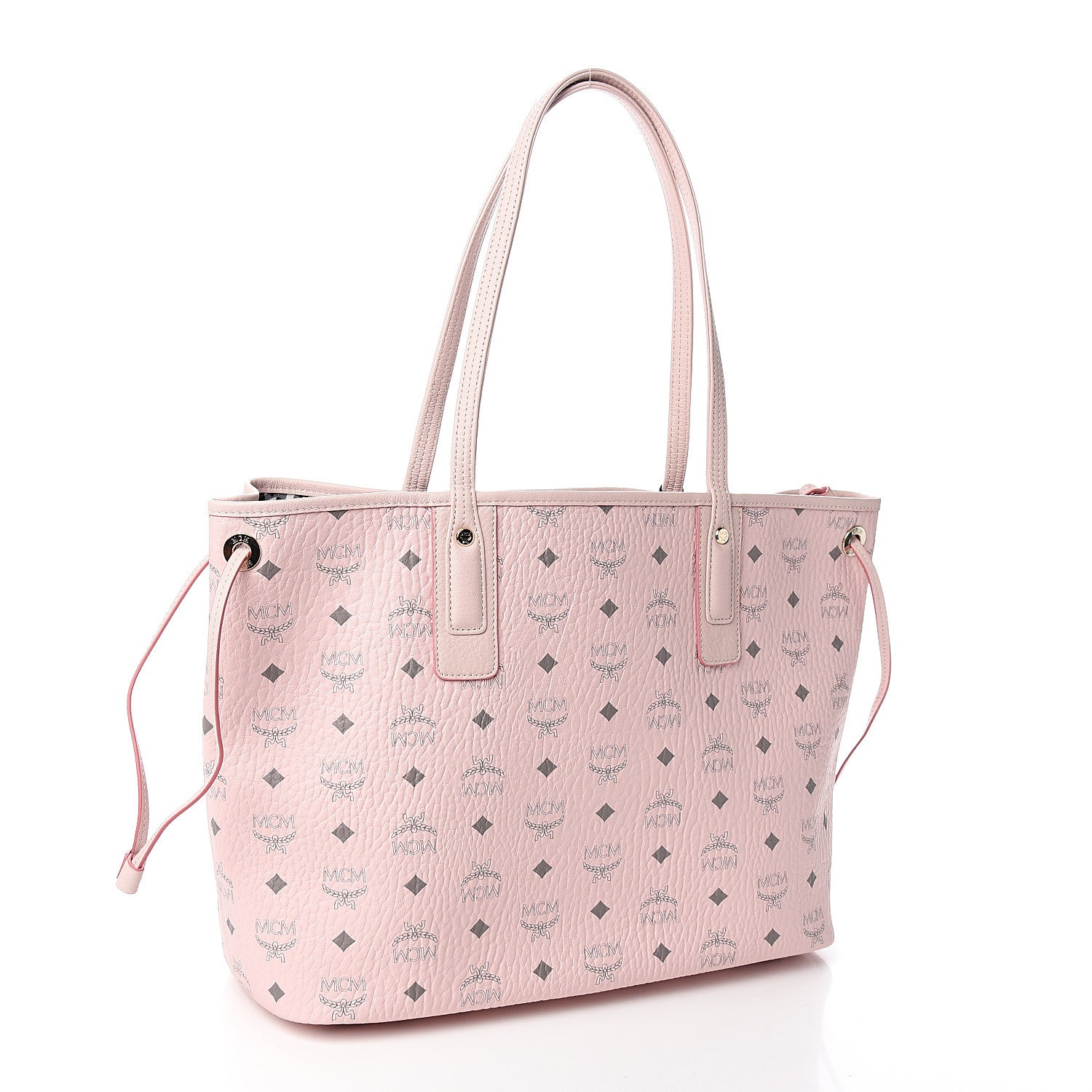 MCM Visetos Medium Liz Reversible Shopper Tote Soft Pink 2 of 14