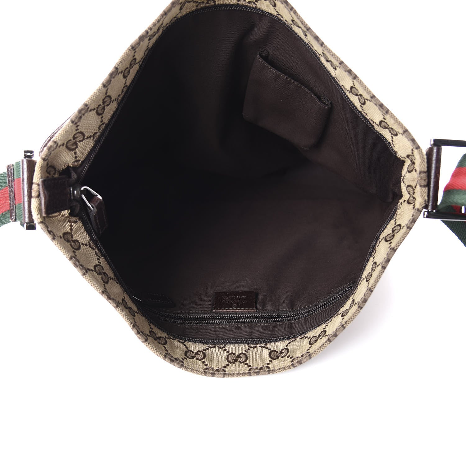 Gucci Monogram Web Medium Flat Messenger Bag Brown 5 of 10