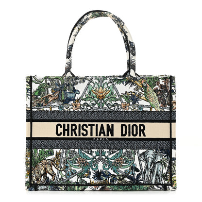 Christian Dior Canvas Embroidered Medium Etoile de Voyage Book Tote White Multicolor 1 of 10