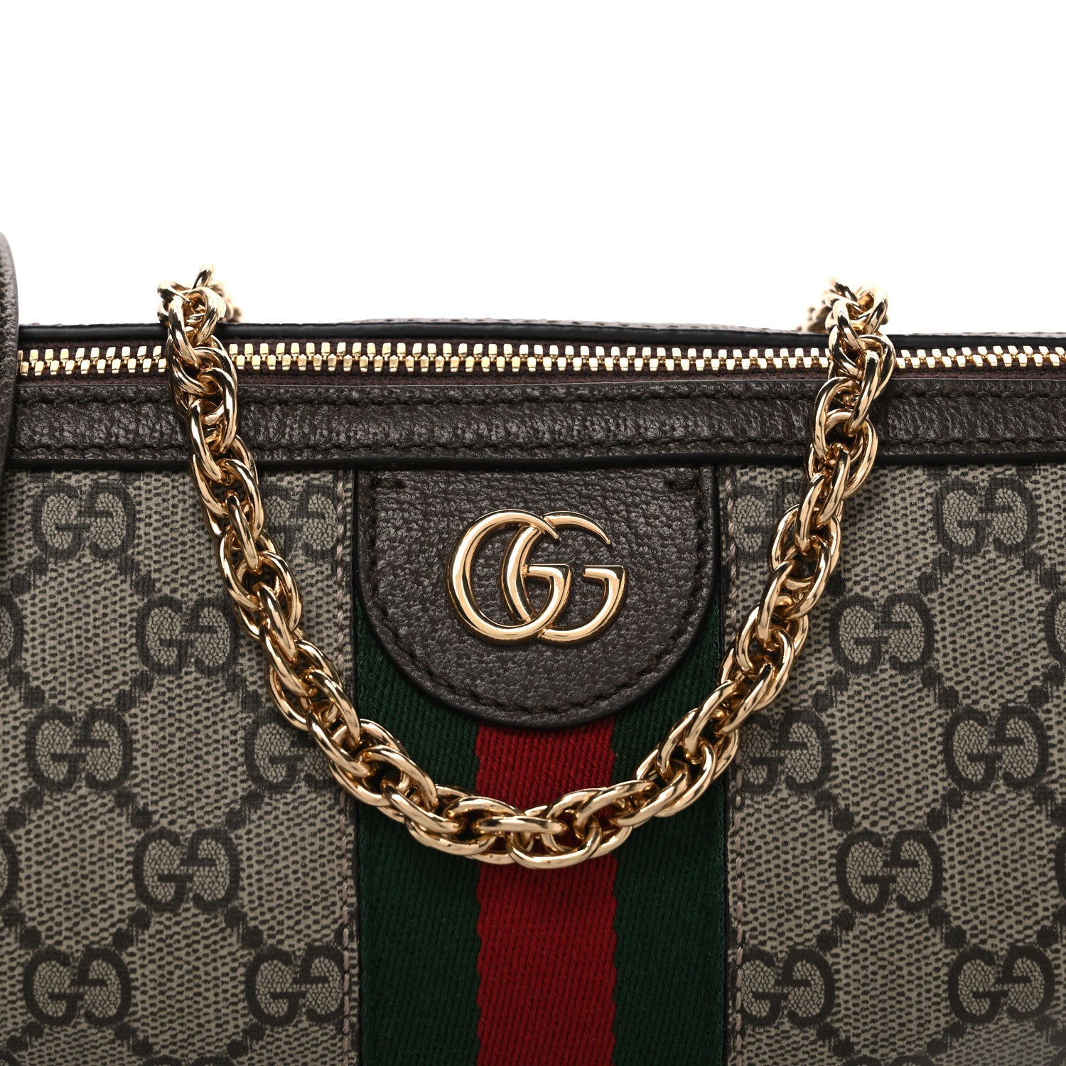 Gucci GG Supreme Monogram Textured Dollar Calfskin Web Small