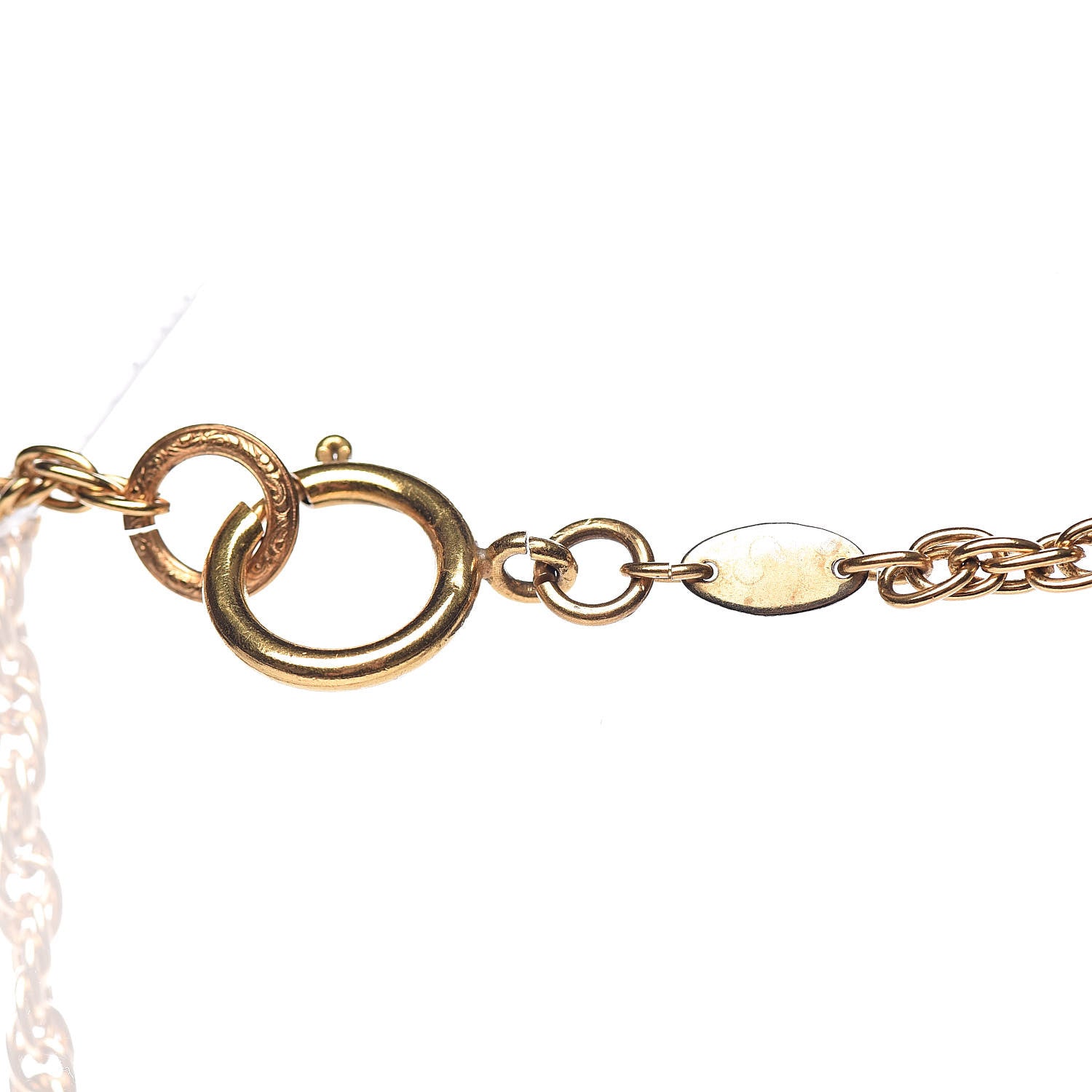 Chanel CC Medallion Choker Chain Necklace Gold 6 of 6