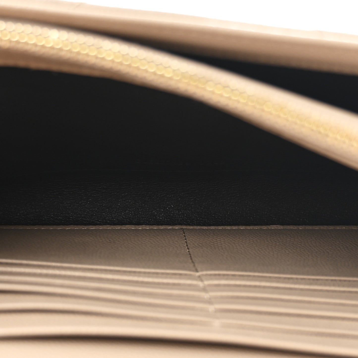 Grain De Poudre Matelasse Chevron Monogram Chain Wallet Dark Beige