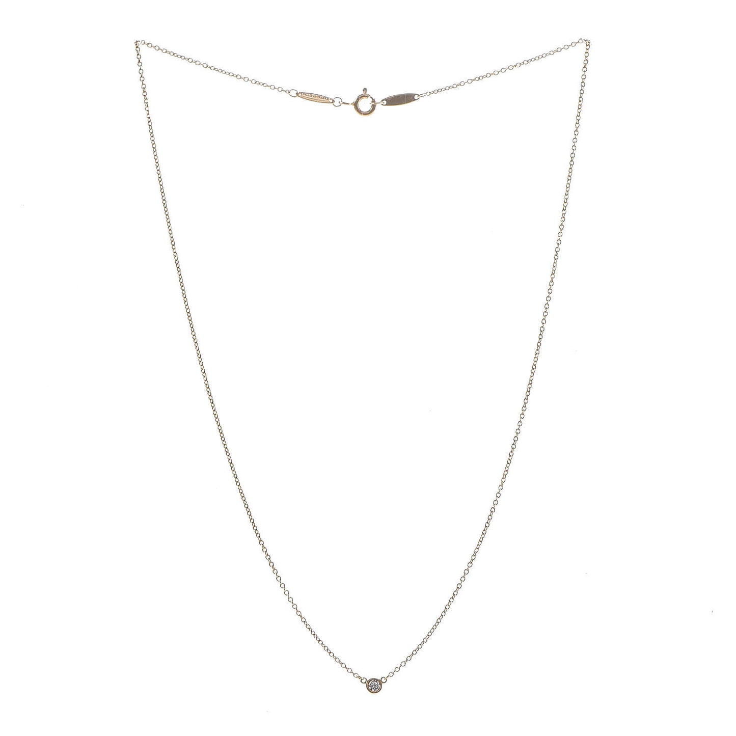 18K Yellow Gold Diamond .05ct Elsa Peretti Diamonds by the Yard Pendant Necklace