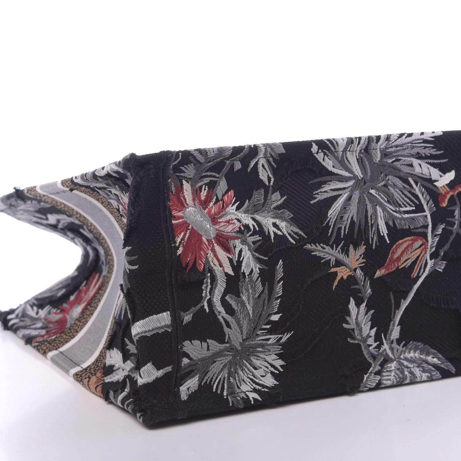 Christian Dior Canvas Embroidered Medium Camouflage Flowers Book Tote Black Multicolor 15 of 17