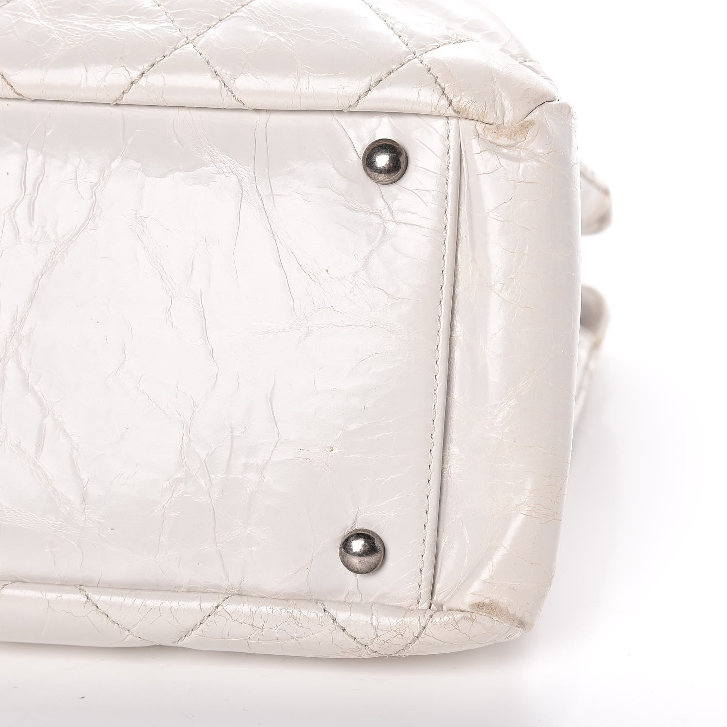 Chanel Glazed Crackled Calfskin Small Reissue Tote White 16 of 20