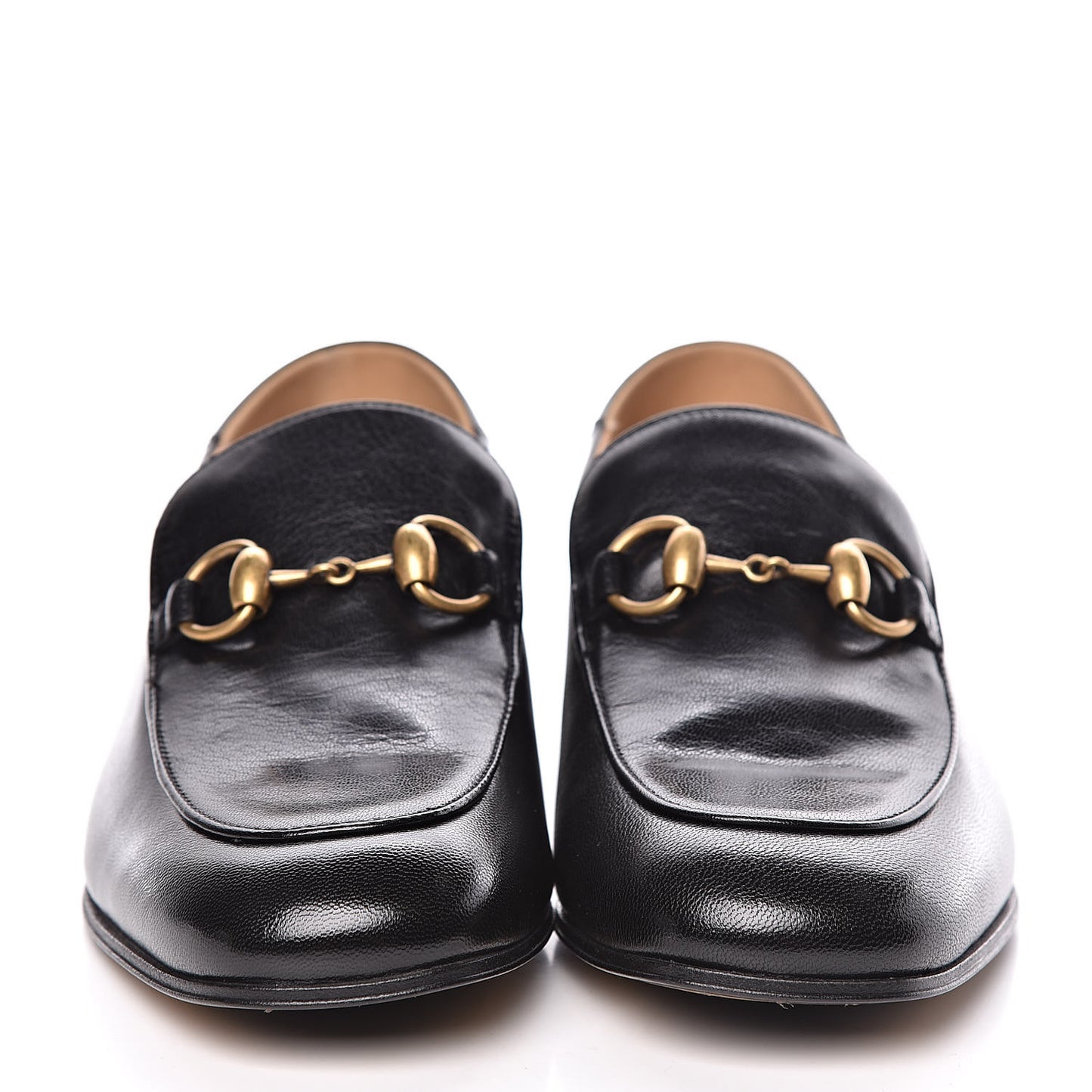 Goatskin Womens Horsebit Mid-Heel Loafers 37.5 Black