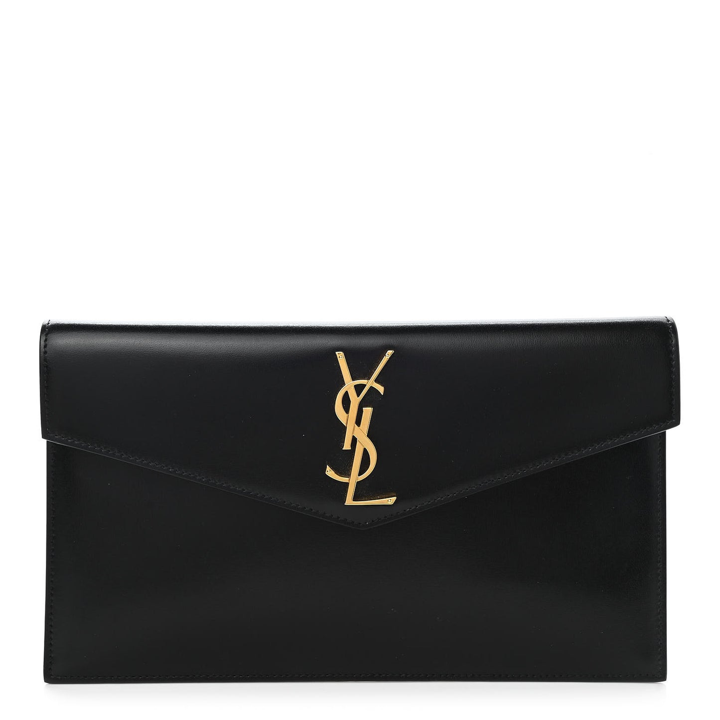 Smooth Shiny Calfskin Monogram Uptown Pouch Black