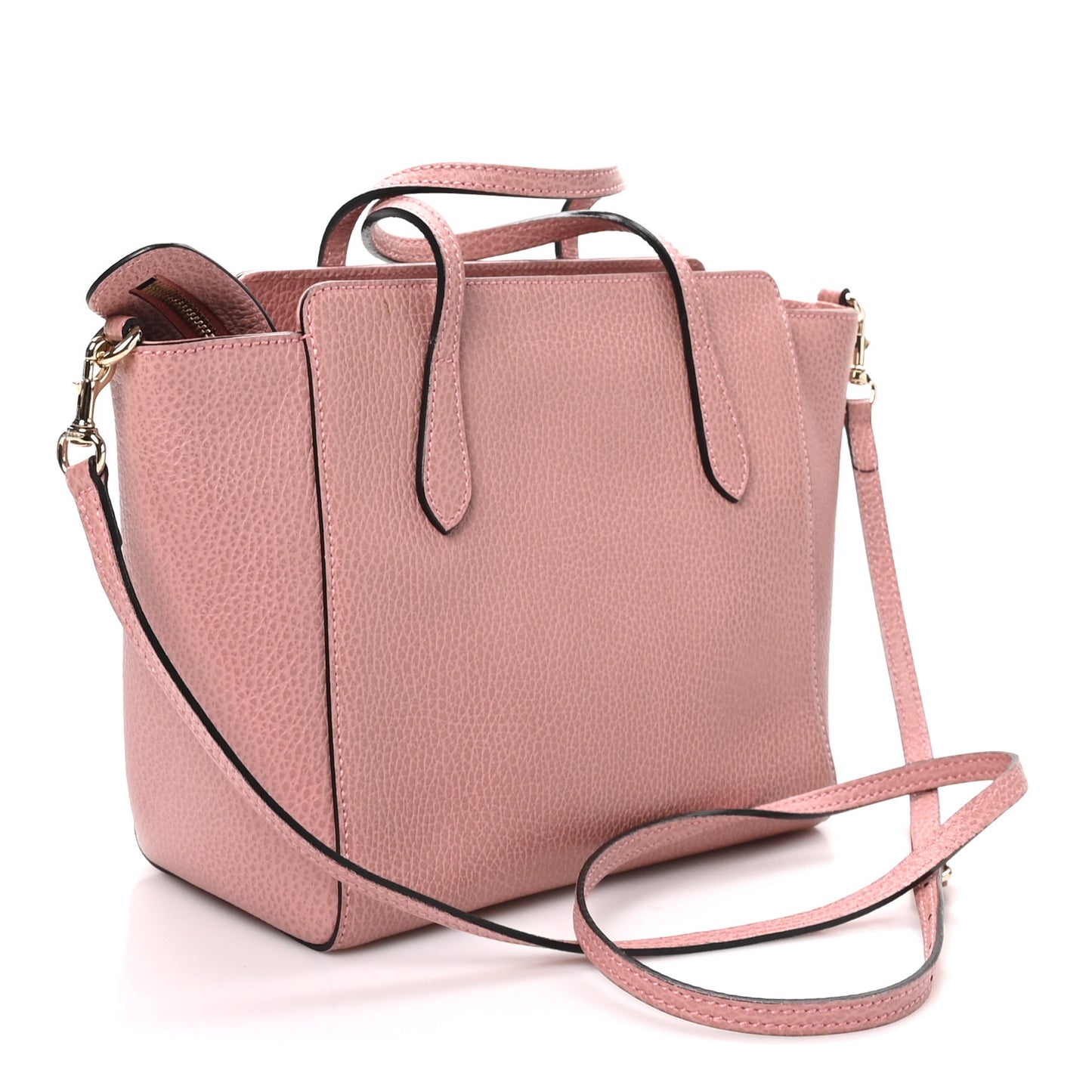 Dollar Calfskin Mini Swing Top Handle Bag Soft Pink