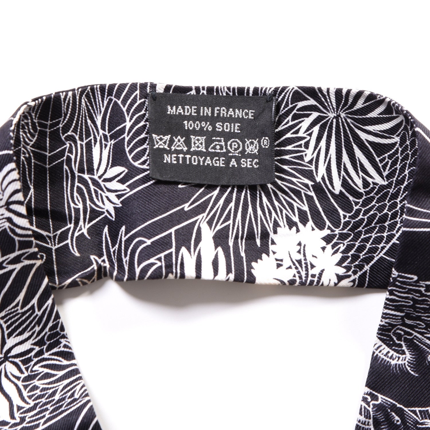 Hermes Silk Animapolis Twilly Black White 4 of 4