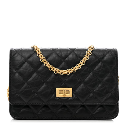 Chanel Aged Calfskin Quilted Reissue Wallet On Chain WOC Black 1 of 11