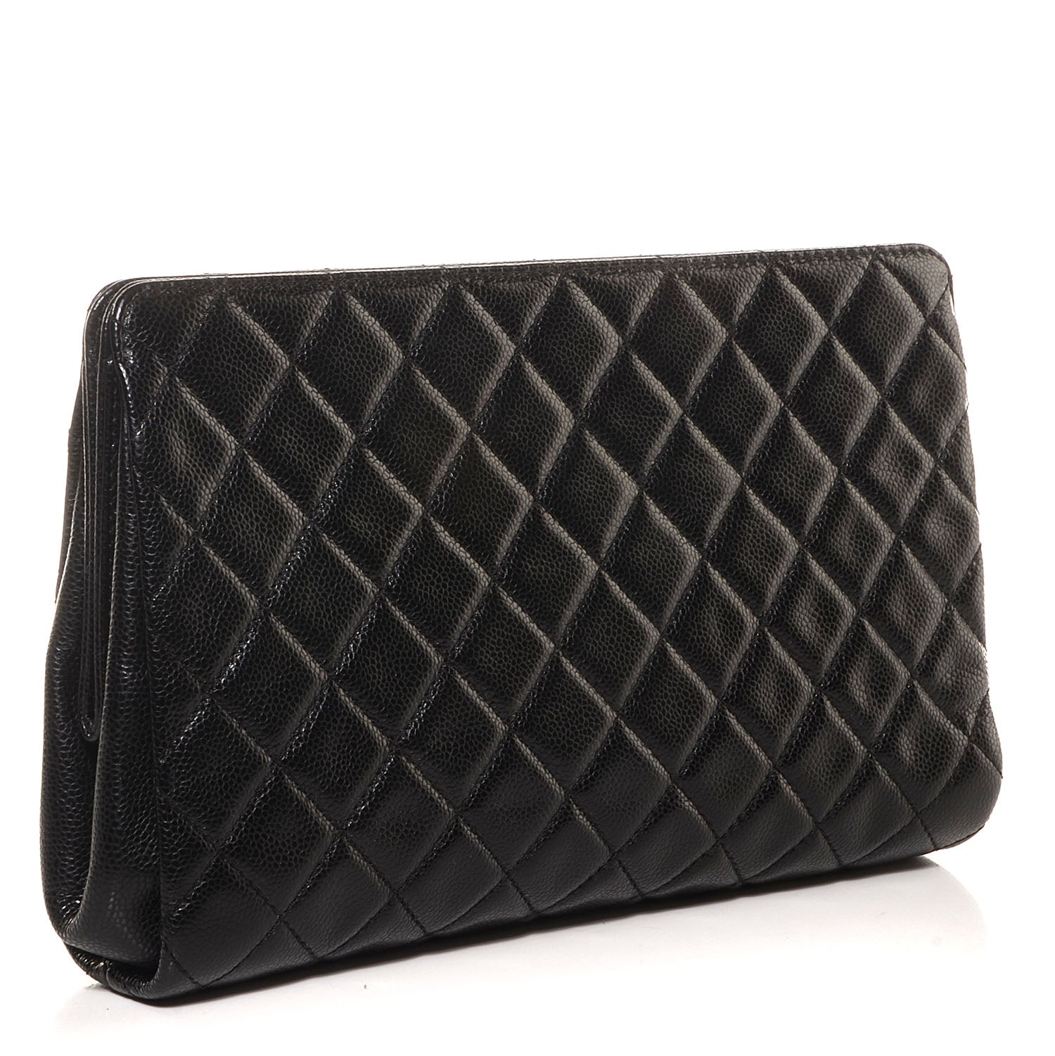 Chanel Caviar Quilted CC Large Clutch Black 3 of 7