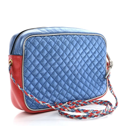 Gucci Laminated Nappa Trapuntata Small Zumi Shoulder Bag Rosso Marine Argento 3 of 10