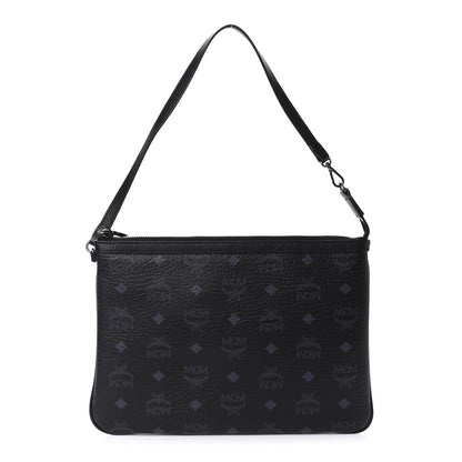 MCM Visetos Liz Shopper Tote Pouch Black 1 of 11