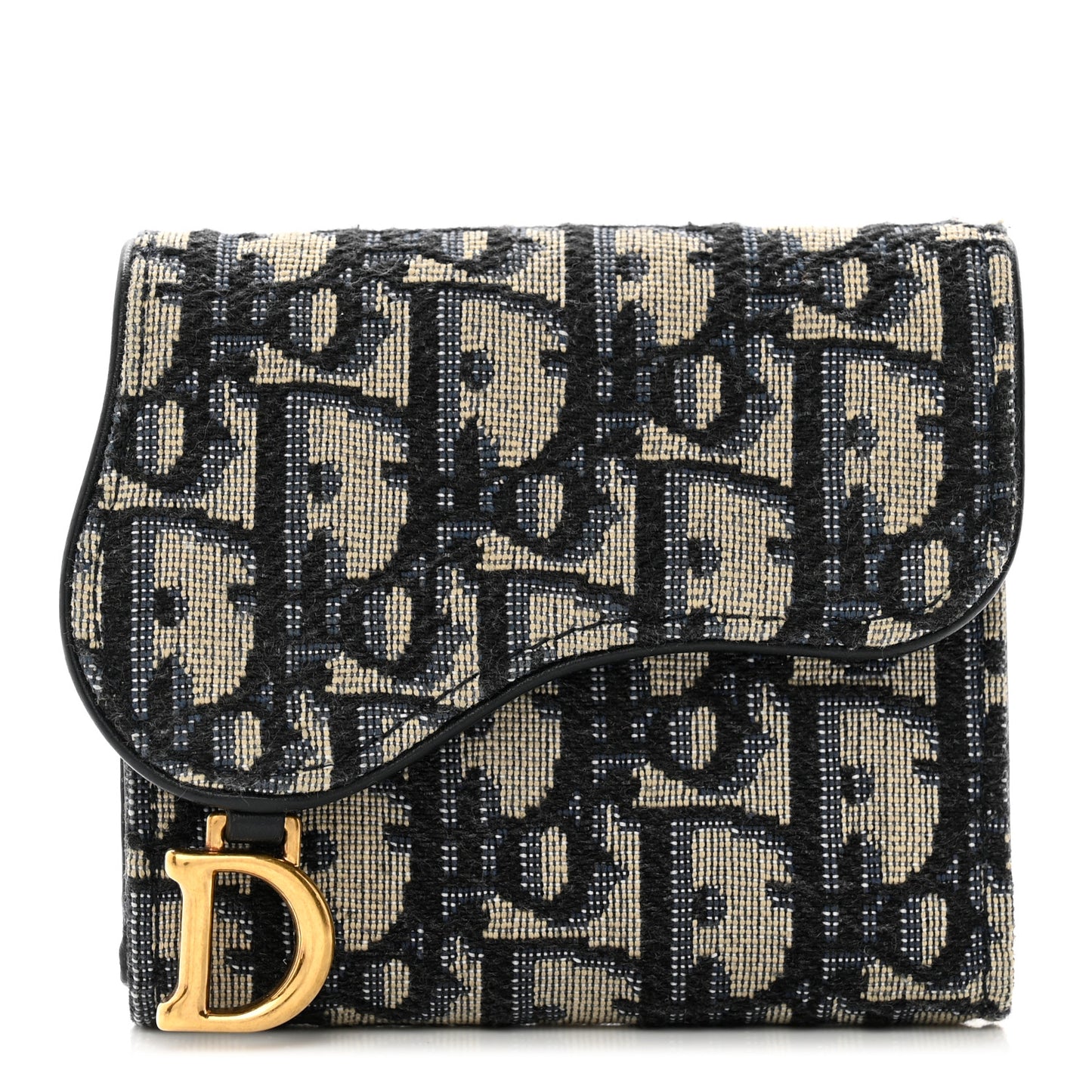 Oblique Saddle Lotus Wallet Blue