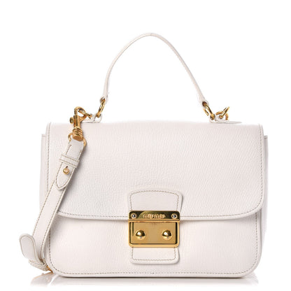 Miu Miu Goatskin Madras Shoulder Bag White 1 of 11