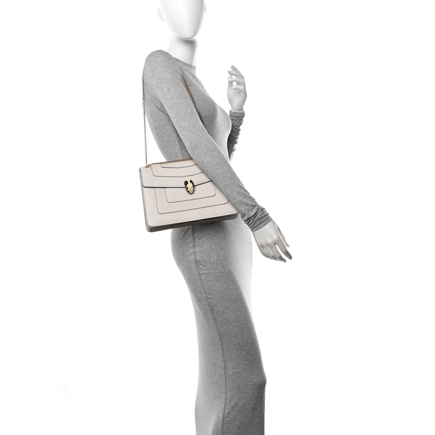 Bulgari Calfskin Serpenti Forever Crossbody Bag White Agate 2 of 10