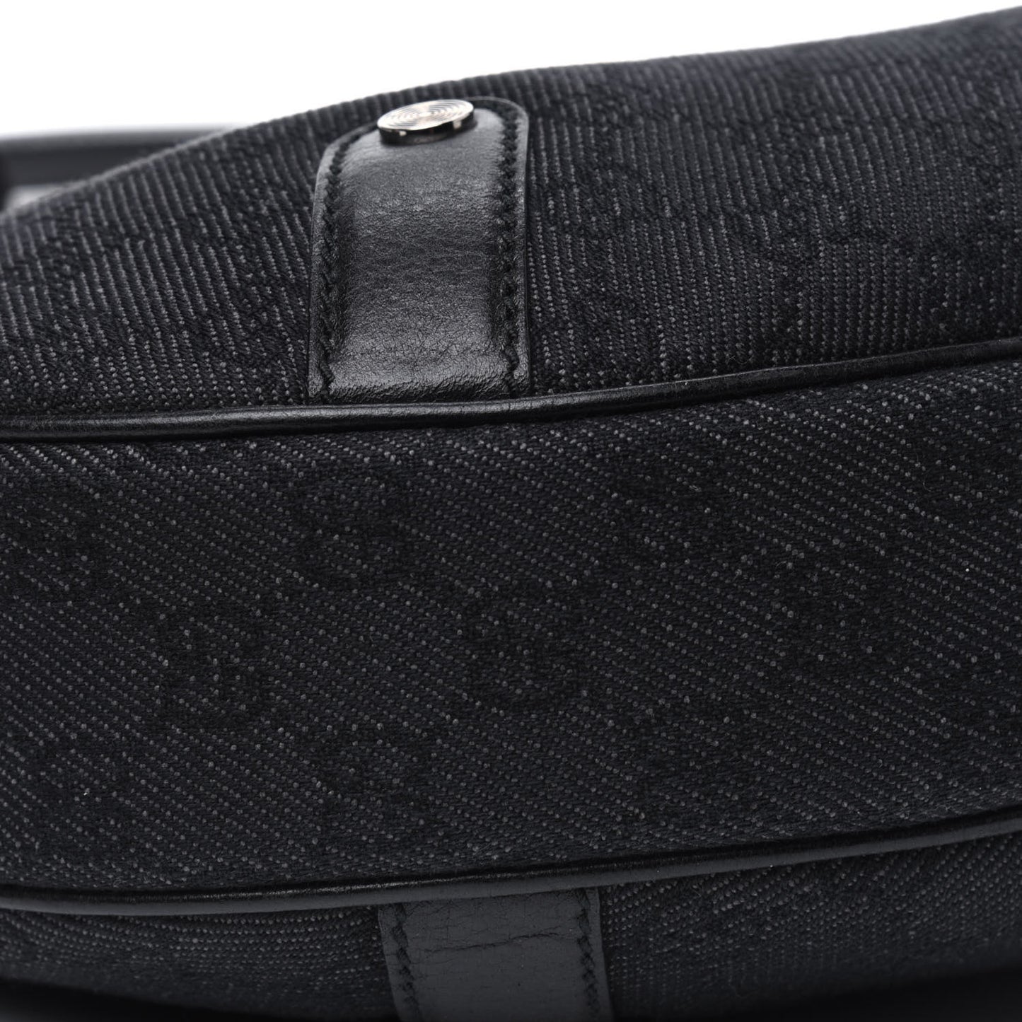 Denim Monogram Britt Tassel Shoulder Bag Black