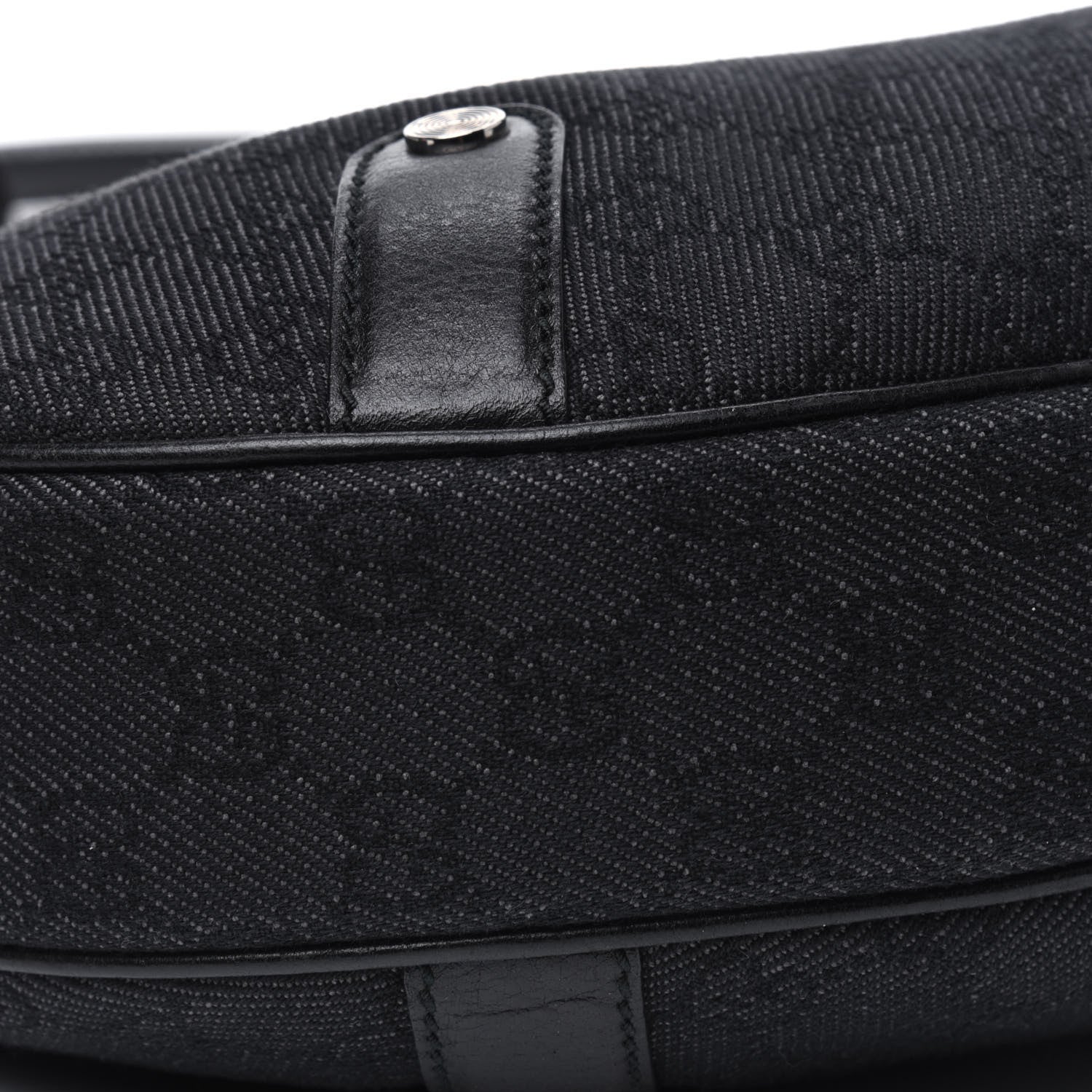 Gucci Denim Monogram Britt Tassel Shoulder Bag Black 12 of 17