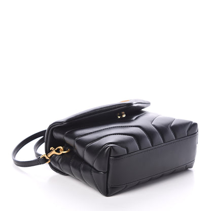 Saint Laurent Calfskin Y Quilted Monogram Toy Loulou Crossbody Bag Black 3 of 7
