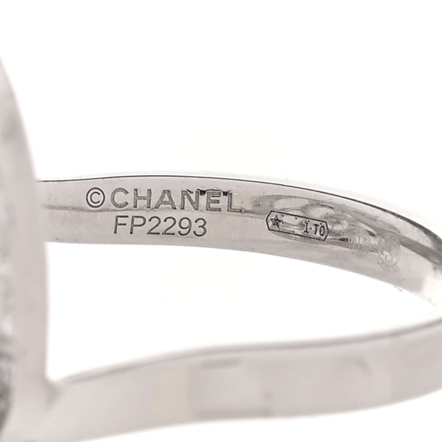 Chanel 18K White Gold Diamond Fil de Camelia Ring 47 4 4 of 6