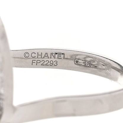 Chanel 18K White Gold Diamond Fil de Camelia Ring 47 4 4 of 6