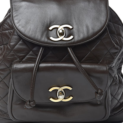 Chanel Lambskin Quilted Backpack Brown 11 of 11