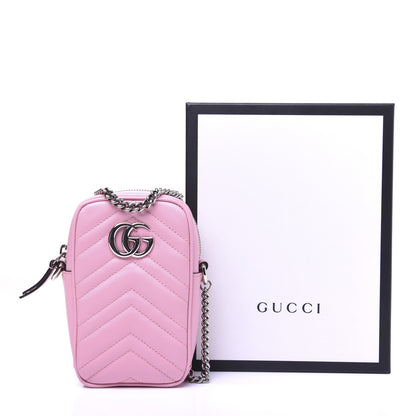 Gucci Calfskin Matelasse Mini GG Marmont Crossbody Bag Wild Rose 13 of 13