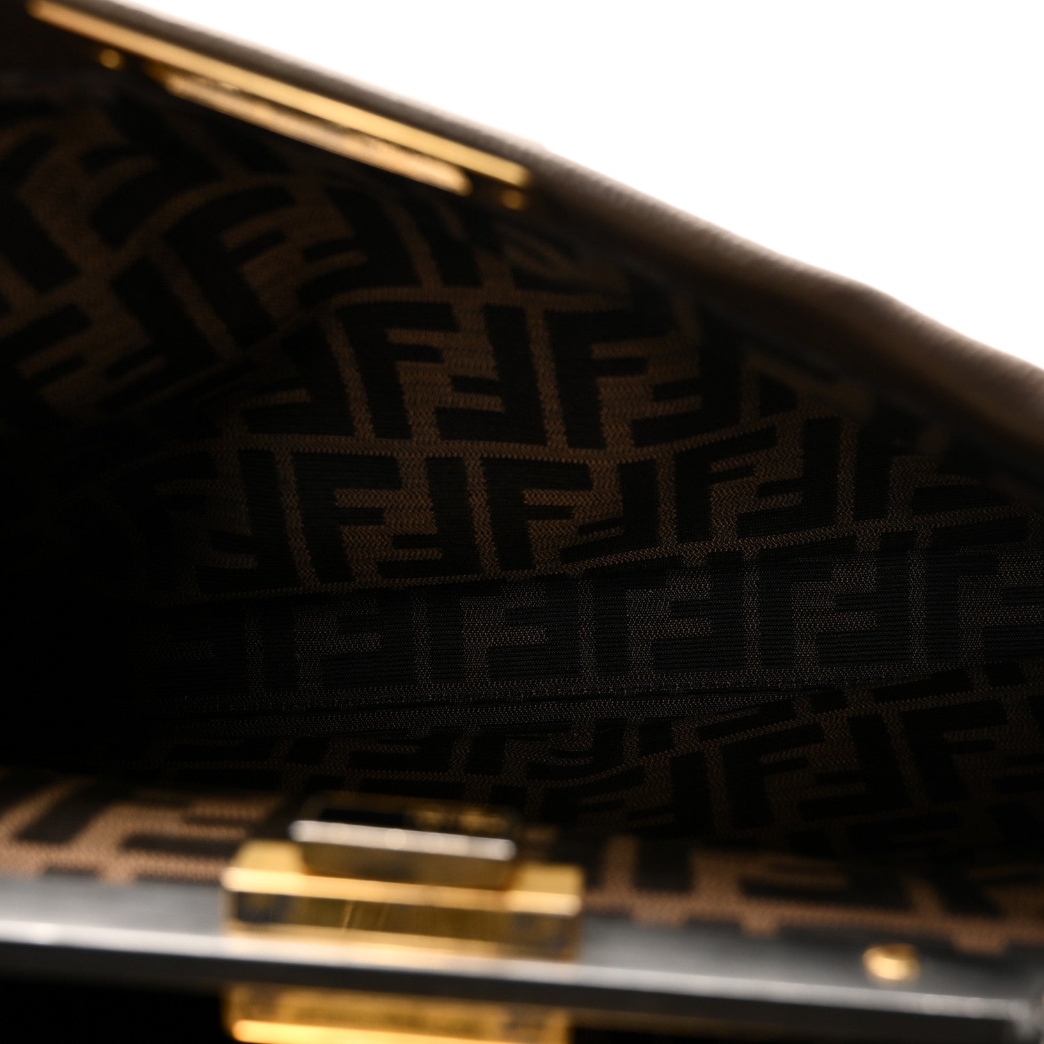 Fendi Goatskin Zucca Medium Peekaboo Iconic Satchel Taupe Tobacco Moro 7 of 10