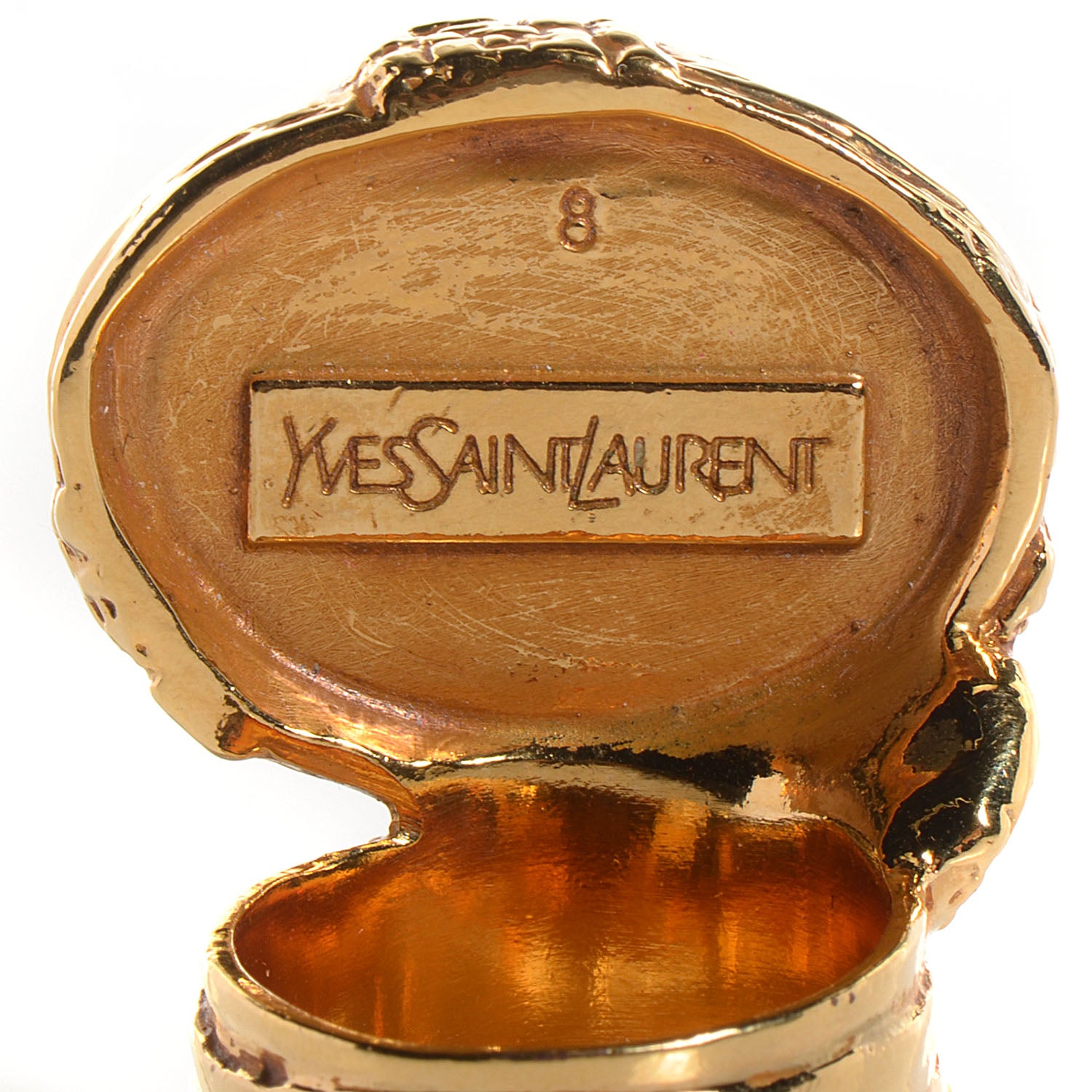 Saint Laurent Glass Cabochon Love Arty Ovale Ring 8 Pink 4 of 6