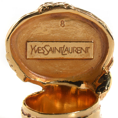 Saint Laurent Glass Cabochon Love Arty Ovale Ring 8 Pink 4 of 6
