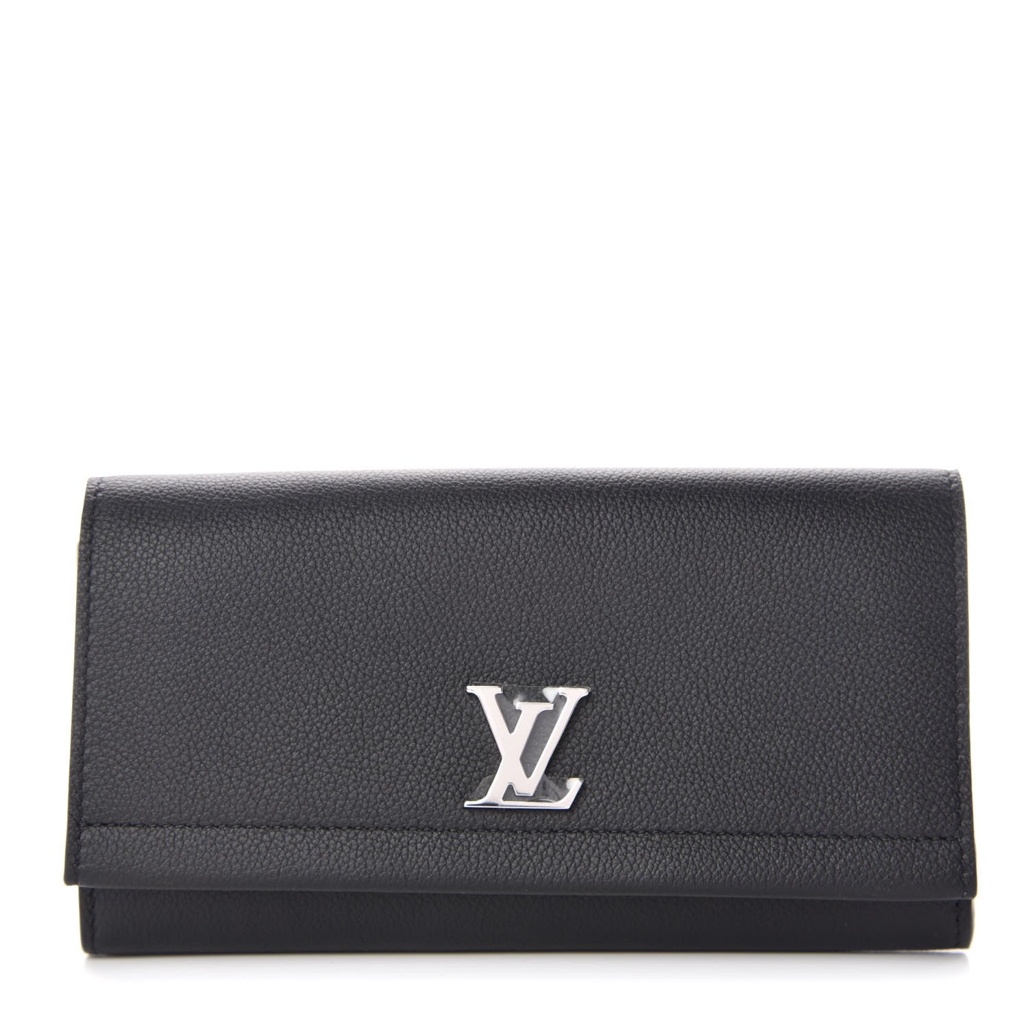 Louis Vuitton Calfskin Lockme II Wallet Black 1 of 9