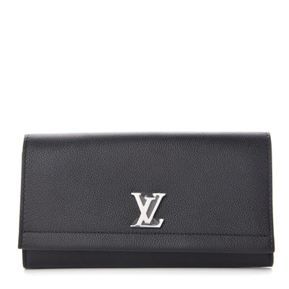 Louis Vuitton Calfskin Lockme II Wallet Black 1 of 9