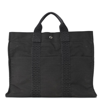 Hermes Canvas Herline MM Tote Grey 1 of 7