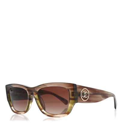 Chanel Acetate Rectangle Sunglasses 5507-A Brown Orange 2 of 14