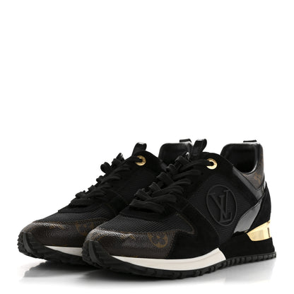 Louis Vuitton Suede Monogram Run Away Sneakers 38 Black 4 of 9