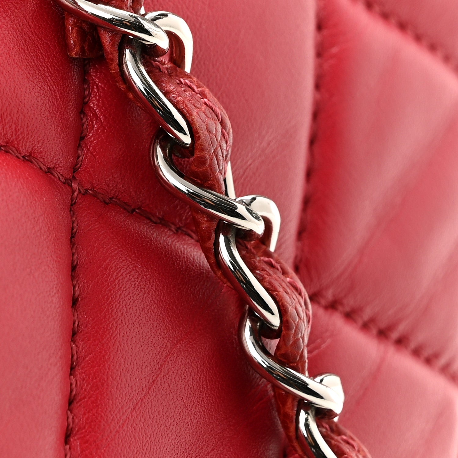 Chanel Calfskin Caviar Quilted Large Shopping Tote Red 12 of 14