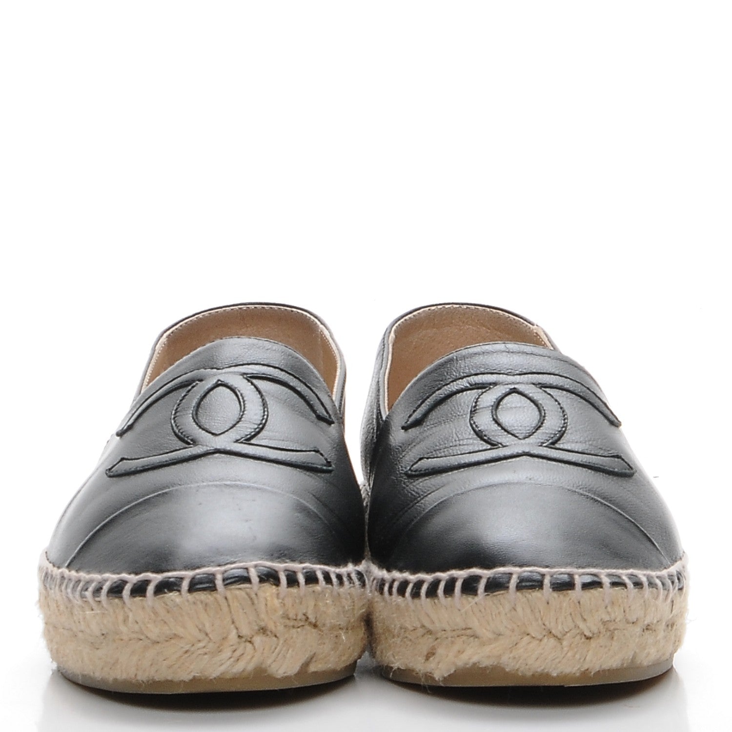 Chanel Lambskin CC Espadrilles 37 Black 2 of 9