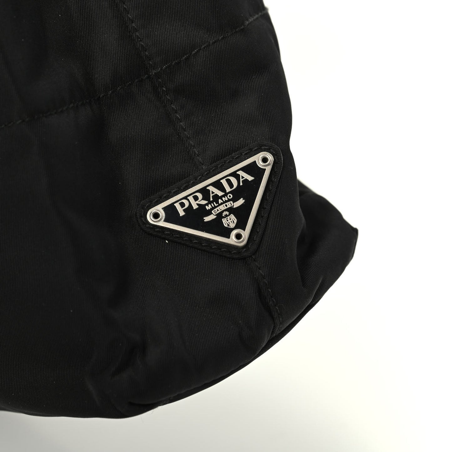 Tessuto Nylon Calfskin Chain Tote Black