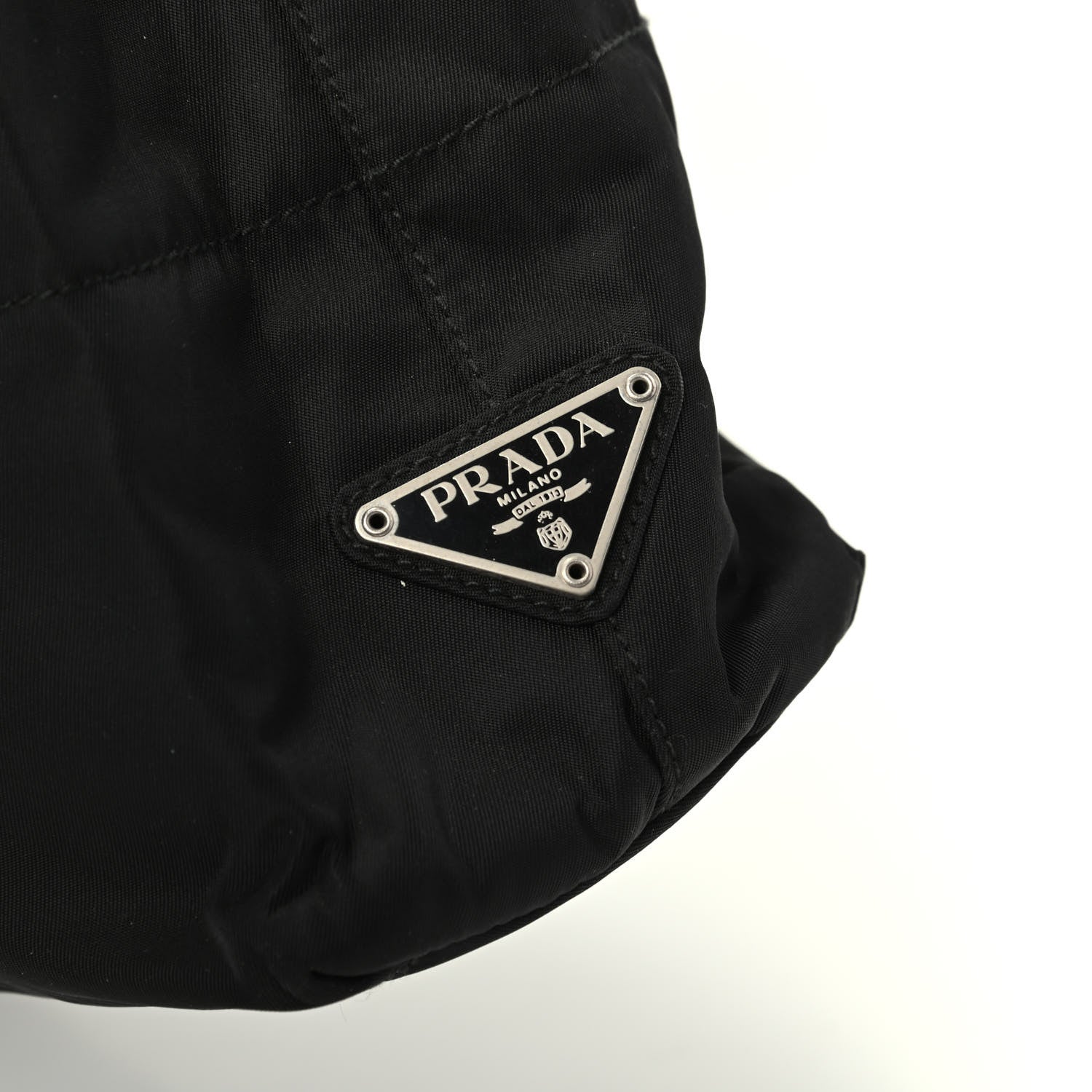 Prada Tessuto Nylon Calfskin Chain Tote Black 10 of 10