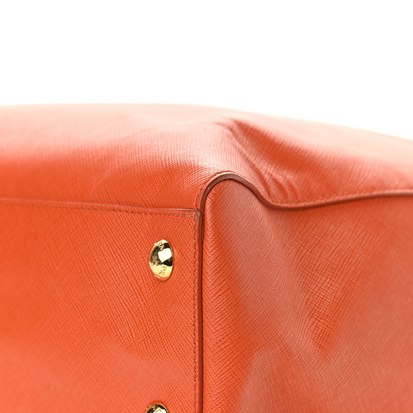 Saffiano Lux Double Handle Shopping Tote Papaya