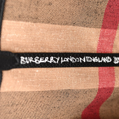 Burberry Coated Canvas Mega Check Medium Doodle Tote Black 6 of 11