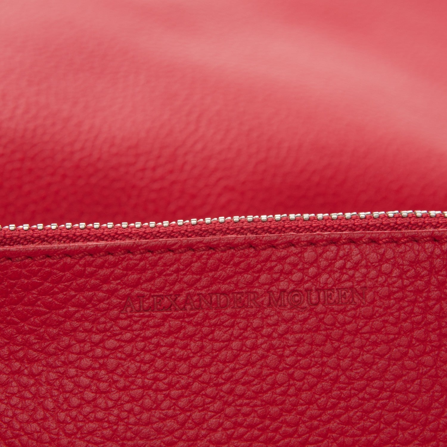 Alexander McQueen Grained Calfskin Skull Open Shopper Tote Red 8 of 12