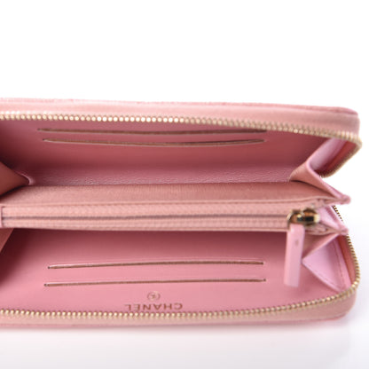 Chanel Iridescent Caviar Quilted Medium Zip Around Wallet Pink 5 of 9
