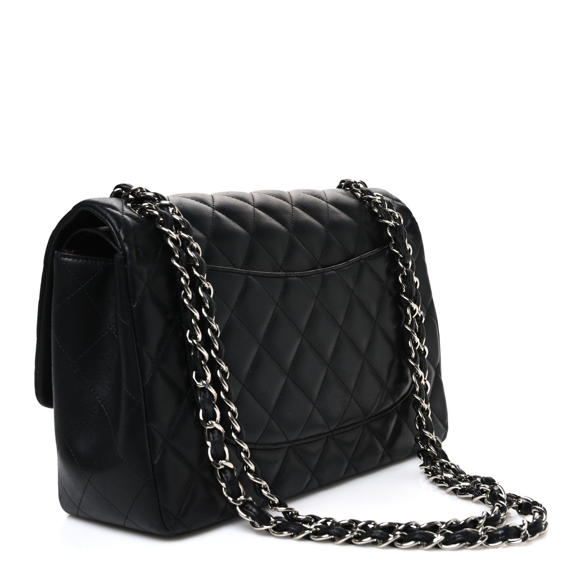 Chanel Lambskin Quilted Jumbo Double Flap Black 3 of 10