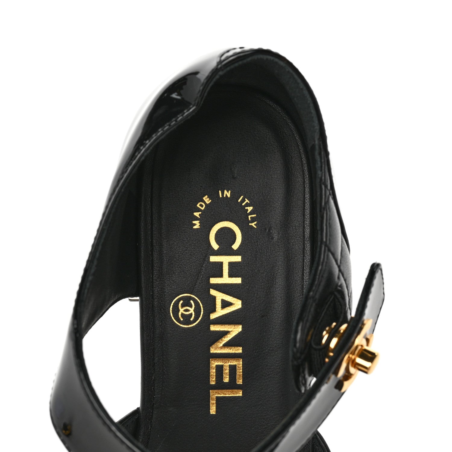 Chanel Patent Lambskin Quilted Cap Toe Ballerina Flats 36 Black 7 of 8